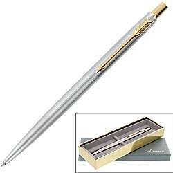 Parker Classic Stainless Steel Gold Trim Ballpoint Pen  