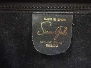 SUSAN GAIL Red Snake Skin Flap Closure Clutch Handbag  