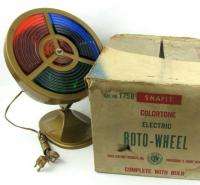Vintage Roto Color Light Motorized Wheel Aluminum Christmas Tree 