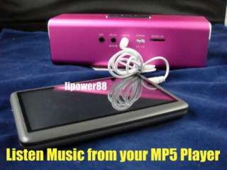 Metal Black 2x3w USB FM Speaker for  MP5 Ipod + gift  