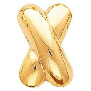  14K Gold X Omega Back Stud Earrings Jewelry New Jewelry