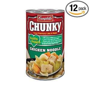 Campbells Chunky Healthy Request Chicken Noodle, 18.6 Ounce, (Pack of 