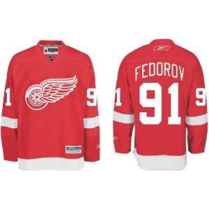  Fedorov #91 Detroit Red Wings Reebok Premier Home Jersey 