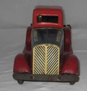 1930s LOUIS MARX G MAN PURSUIT CAR TIN LITHO WORKS WELL HARD TO FIND 
