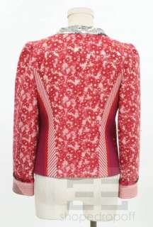 Marc Jacobs Fuchsia & Silver Metallic Sequined Floral Brocade Jacket 