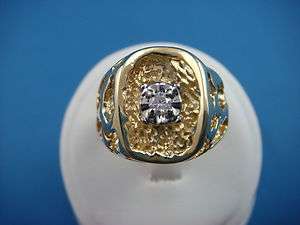   MENS VINTAGE OPEN NUGGET RING WITH DIAMOND 9.1 GRAMS SIZE 8  