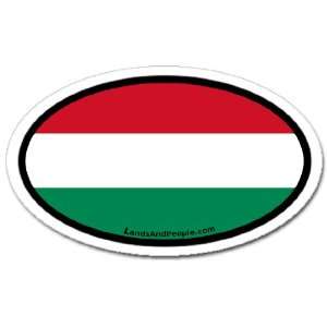 Hungary Flag Car Bumper Sticker Decal Oval