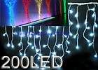 NEW 200 LED ICICLE lights Party Xmas in /outdoor White