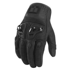 Icon Mens Justice Leather Motorcycle Glove Goatskin   Stealth (X 