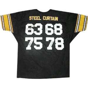  Steel Curtain Autographed #75 Black Custom Jersey with Joe 