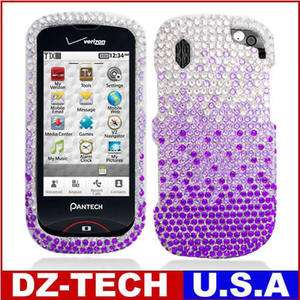 Purple Diamond Bling Hard Case Cover for Verizon Pantech Hotshot 8992 