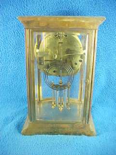 ANSONIA CRYSTAL REGULATOR W/ OUTSIDE ESCAPEMENT AND CURVED GLASS FRONT 