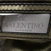 VALENTINO GARAVANI Leather Bow Bag Purse Tote Metallic  