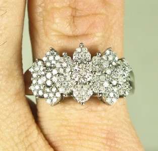 Designer 1.00ctw Genuine Old Cut G SI Diamond Sterling Silver Ring 4 
