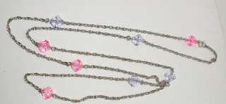 Sarah Coventry PASTEL GLO Silvertone Necklace w/ Pink & Lavender 
