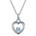 Swiss Blue Topaz Heart Pendant In Sterling Silver With 18 Chain (1/4 