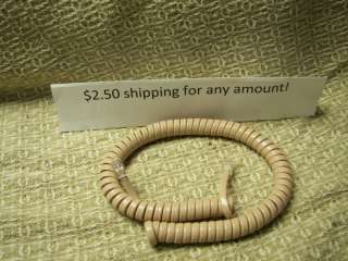   Beige / Tan Receiver Coil Curly Handset Phone Telephone Cord  
