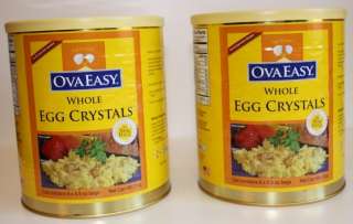 cans of OvaEasy Egg Crystals Powdered Eggs 144 egg equivalent MRE 