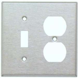  Stainless Steel Metal Wall Plates Midsize 2 Gang 1 Toggle 
