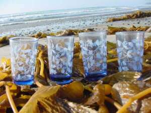 Moroccan Four Blue & White Tanger Tea / Juice Glasses  