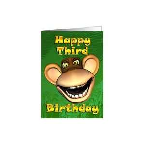  Happy 3rd Birthday Monkey Banana Card Toys & Games