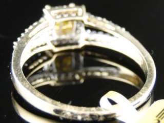WOMENS CANARY PRINCESS CUT ENGAGEMENT BAND DIAMOND RING  