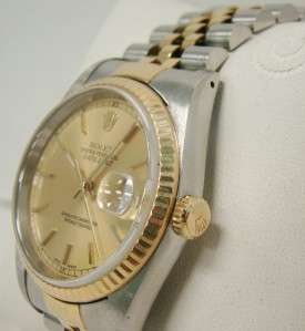 1990 ROLEX OYSTER PERPETUAL DATEJUST MODEL16233 18K GOLD STAINLESS 