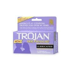  Trojan Her Pleasure Latex Condoms Lubricated 12 condoms 