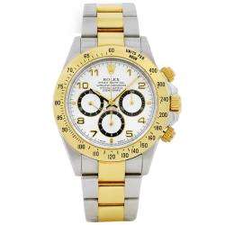 Pre owned Rolex Mens Daytona Two tone White Dial Watch   