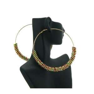   PAParazzi Rhinestone Rings Earring Gold/Multi HE1004G MLT Jewelry