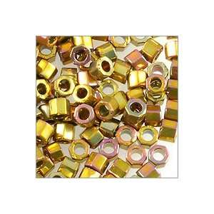 Miyuki Delica Seed Bead Hex Cut 11/0 24KT Gold Plated AB 