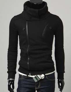 NEW Mens Korean Version Double Zip Style Hoodie Sweater Jacket 2879 