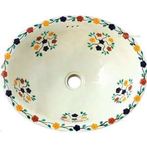    Mexican Hand Painted Ceramic Bathroom Sink 
