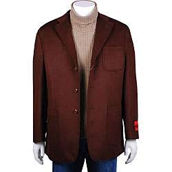 Mantoni Mens Brown Wool and Cashmere Short Coat  