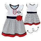 New Kids Toddlers Girls Red Bow Stripes Cotton White Dress size 5 6 