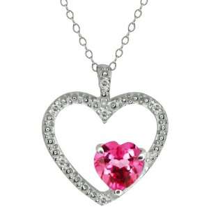  0.94 Ct Heart Shape Pink Mystic Topaz and Topaz Sterling 