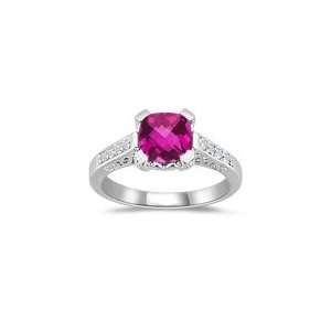  0.12 Cts Diamond & 1.42 Cts Pink Topaz Filigree Ring in 