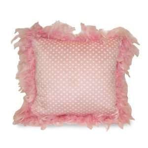  Thro Ltd. Marilyn Dot Microplush Pillow with feather trim 