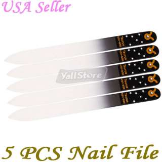 New 5 PCS Crystal Glass Nail Files 5.5 Simple Style Taurus  