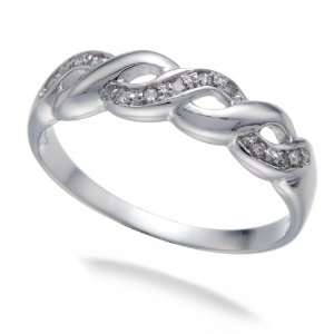  1/10 CT Diamond Promise Ring In Sterling Silver in Size 7 