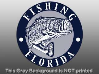 Round Florida Fishing Bass Sticker   car decal vinyl fish wildlife 