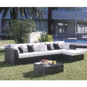   SET 903 S Soho Wicker Sectional Deep Seating Group with Ottoman Baby