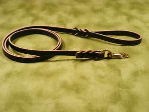Dog Leash LEATHER Short or Long with Color Choices  