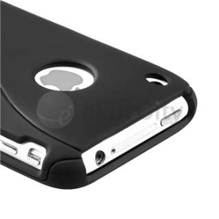 NEW BLACK 3PIECE HARD CASE COVER FOR IPHONE 3GS 3G  