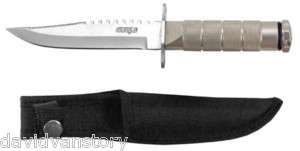 Silver Survival Knife w/Sheath Compass & Surv. Kit  