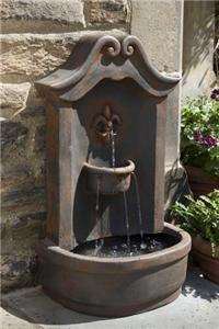 Fleur De Li Wall Outdoor Water Fountain Mediterranean Style Garden 