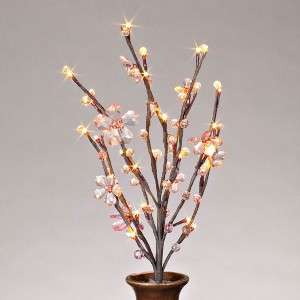   Petal Acrylic Crystal Flower Lighted Branch w/ Timer 5 colors  