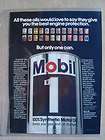 1984 MOBIL 1 ***ORIGINAL AD*** 100% SYNTHETIC OIL