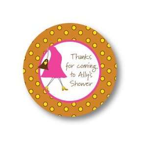  Polka Dot Pear Design   Round Stickers (Perfectly Pregnant 