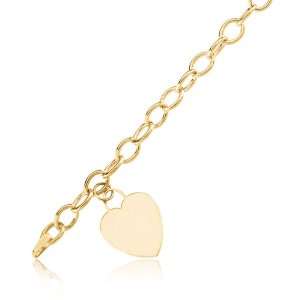  Heart Charm Bracelet In 14 Karat Yellow Gold Jewelry